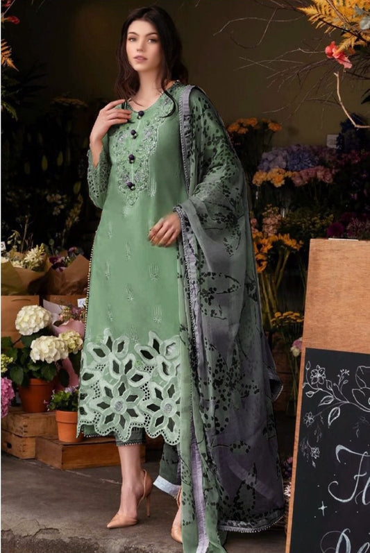 MARIA . B  Embroidered Lawn Suit 3 Piece